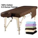 Master Massage 100% Cotton Flannel Sheet Set(3-pc Sheet Set) for Massage Table- Dark Chocolate