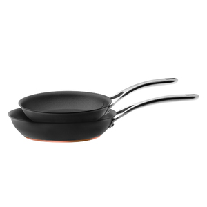 8" & 10" Nouvelle Copper Hard Anodized Twin Pack French Skillets