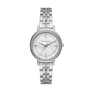Ladies Cinthia Crystal Pave Silver-Tone Watch Mother-of-Pearl Dial