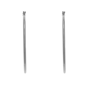 14K White Gold 50mm Click Hoop Earrings