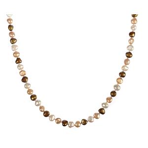 Lita Endless Multi Colored Long Golden Freshwater Pearl Necklace, 50"