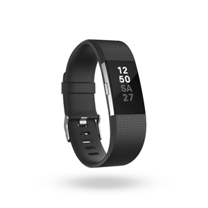 Charge 2 Heart Rate + Fitness Wristband Black/Silver - Extra Large