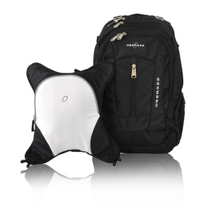 Obersee Bern Diaper Bag Backpack with Detachable Cooler, Black/White