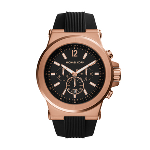 Mens Dylan Black Silicone Bracelet Watch Black Dial