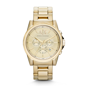 Mens Gold-Tone Stainless Steel Watch Gold-Tone Dial