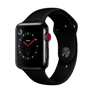 Apple Watch S3 GPS + Cellular 42mm Space Black SSteel Case w/ Black Sport Band